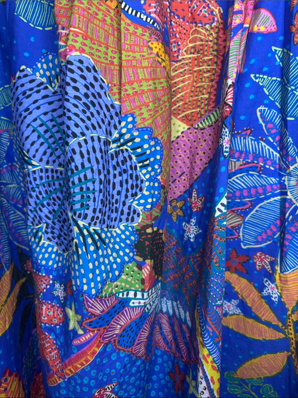 FARM Rio Blue Floral Print Maxi Dress with Orange Accents - Picture 5 of 11